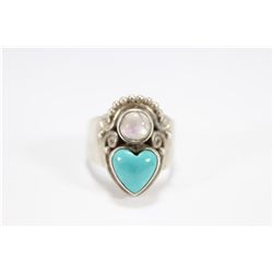 Sterling Silver  Turquoise Heart Ring