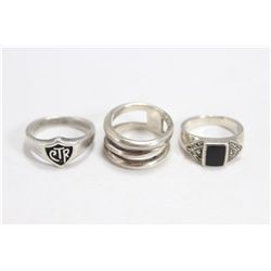 3 Sterling Silver rings