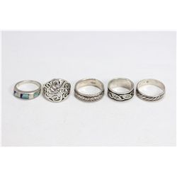 5 Sterling Silver rings