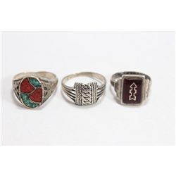 3 Sterling Silver Rings