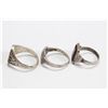Image 4 : 3 Sterling Silver Rings