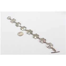 Sterling Silver Floral Bracelet