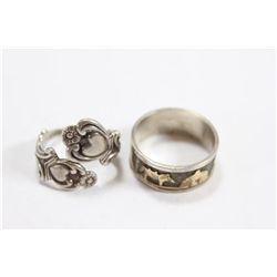2 Sterling Silver Rings