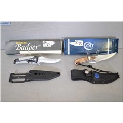 Lot of Two Knives w/sheaths  in orig boxes : Colt Mod CT 327 - Schrade Badger