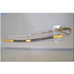 Prussian (German) Artillery Sword [ w/beautiful etching on blade, 46 th Artillery Regiment , scabbar