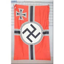 Nazi Battle Flag [ various pulls and stains, in good condition, has one tie down attached ]