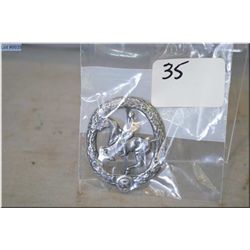 Nazi Sports Badge ( Equisterian ) in silver grade, Maker Marked