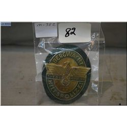 Nazi Police Shield/ Badge [ Bergwacht Hilfspolizei , Badge No.94 Maker's name not readable on revers