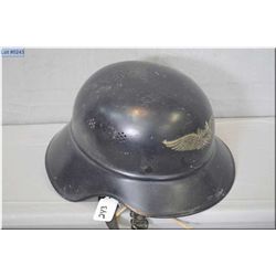 Nazi Helmet - Nazi Luftschult Helmet [ liner in poor condition, chin strap intact, marked RL2 39/21