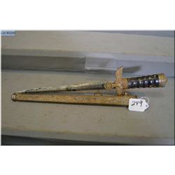 Nazi Luftwaffe Dress Dagger [ ornate engraving on blade with eagle & swastika, surface rust shows gr