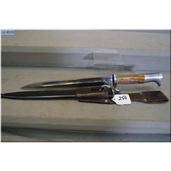 Nazi Dress/ Parade Dagger w/antler handle, scabbard has frog attached [ marked Gebruder Klinge, Dres