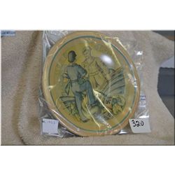 Rare Tin Plate - Depicting the end of the War. Shows French and British soldiers standing on a defea