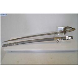 Victorian Sword w/ Victorian cypher c/w scabbard [ sword has slight bend ]