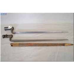 Lot of Two Spike Bayonets : One Numbered 811 - one U.S. Marked , scabbard in poor condition