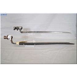 Lot of Two Spike Bayonets : One has some markings w/scabbard Marked 315 98 Dated 1887 - One has four