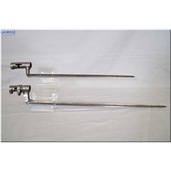 Lot of Two Spike Bayonets : one has manufacturer's markings - one has four grooves, has serial numbe