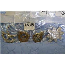 Lot of Four Canadian Cap Badges : WWII To The North Shore New Brunswick Regiment - Pictou Highlander