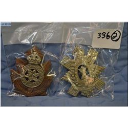 Lot of Two Canadian Cap Badges : To  Prince Edward Island Highlanders [ a very scarce badge to this 