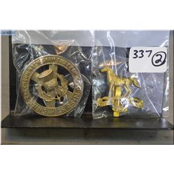 Lot of Two Canadian Cap Badges : WW11 to The North Nova Scotia Highlanders [ this version is abbrevi