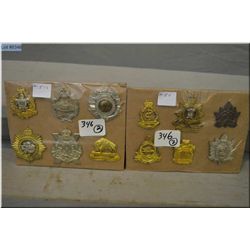 Lot of Two Groups of Can WWII Cap Badges : ( 2) Royal Can Army Medical Corps, The Royal Regiment of 