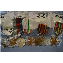 Lot of Seven Medals : WW II Medal 1939 - 45 Defence - WW II The France & German Star - WW II The Pac