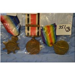 Lot of Three World War 1 Medals : Victory Medal Issued to 862232 Pte G.M. Britton 45 ( Canadian Infa
