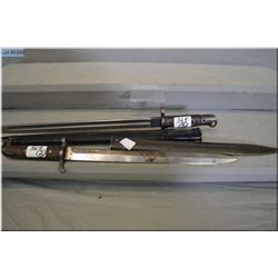 Lot of Two Bayonets : Belgian Bayonet w/scabbard [ bayonet hasa catch to lock into scabbard, blade s
