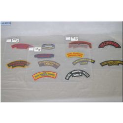 Lot of Three Groups : 4 Shoulder Flashes : Regiment de Maisonneuve, Carlton and York, Princess Louis