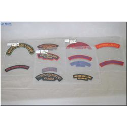 Lot of Three Groups : 4 Shoulder Flashes : Lanark & Renfrew Regt, Loyal Edmonton Regt - Royal Can En