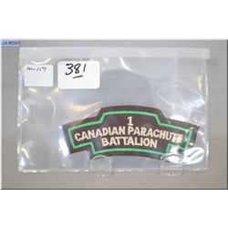 Canadian WW II Shoulder Flash Scarce 1 St Canadian Parachute Battalion