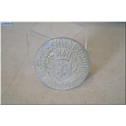 Large German Nazi Medallion w/raised insignias, stamped 12.-13.9. 1936 on back Freie Stadt Danzig , 