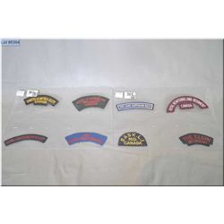 Lot of Two Groups : 4  Can Shld Flashes : Elgin Regiment, Royal Newfoundland Regt, Saskatoon Light I