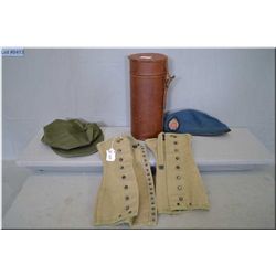 Lot of Four Items : U.S. Marine Corp Utility Cap - Can Airforce Logistics Beret - Map Case or Optics