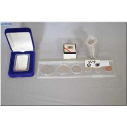 Lot of Four Items :  Canadian 1969 Specimen Coin set [ uncirculated penny to dollar ] - One Troy Oz 