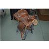 Image 1 : Western Leather Riding Saddle [ Stamped Serial # 650, good useable condition ]