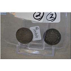 Lot of Two British Shillings : Ca 1837 George 4th [ good condition] - Ca 1820 George 3rd [ worn cond