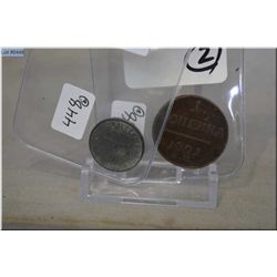Lot of Two Items :  Nazi Coin 10 Reichs pfenning 1942 - Russian Coin