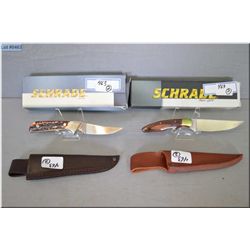 Lot of Two Schrade Hunting Knives : Mod 162UH - PH-3 [ c/w leather sheathes & orig boxes ]
