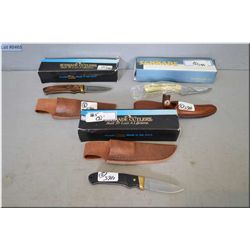 Lot of Three Schrade Hunting Knives : PH 2 - Heritage PH 2 - 15-20 TYD [ c/w sheaths & boxes ]