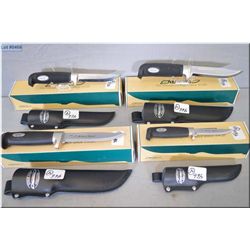 Lot of Four Marttiini Hunting Knives : 2 Big Game Condor Basics - 1 Little Condor Basic - 1 Condor B