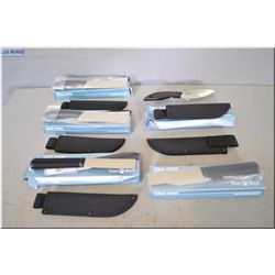 Lot of Five Cold Steel Knives w/sheaths & boxes [ 1 Can Belt Knife, 2 Finn Bear, 2 Roach Belly's ]
