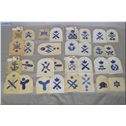 Lot of Four Groups : Canadina Navy WWII Era Trade Patches  - 8 Patches per pkg, - some unused/uncut,