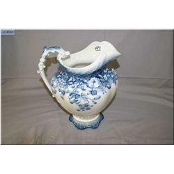 Johnson Bros. "Clayton Pattern" Large  Antique Blue & White English Ironstone Water Pitcher [ heavil