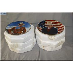 Lot of Seven Items :  Six " John Wayne " Collector's Wall Plates : Hondo Lane Calvary Scout - John W