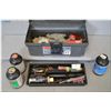 Image 1 : Box Lot : Rubber Maid Case w/various black powder muzzle loading equipment : ball starter, tips, .50