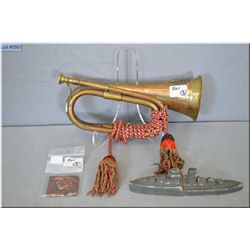 Group Lot of Three Items : WW II Polish Soldier's Plaque w/ WRZESIEN 1939 [ both mounting pins missi