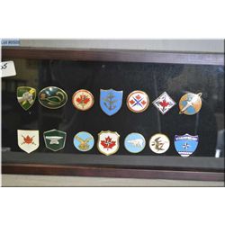 Framed Group Lot : 14 Command Shields, some are very scarce as they are disbanded such as AMF ( Ace 