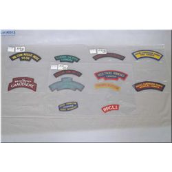 Lot of Three Groups : 4 Shoulder Flashes : 8th Can Reconassaiance Regt, Lorne Scots, Ret de la Chaud
