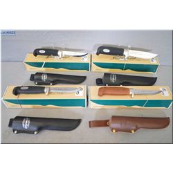 Lot of Four Marttiini Hunting Knives w/sheaths & boxes [ Big Game Condor Basic - Skinner Condor Basi
