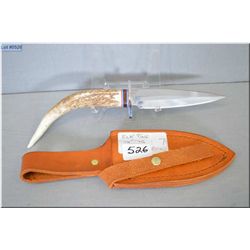 Elk Tine Stag Two Sided Dagger w/leather sheath  Ser # BF2490